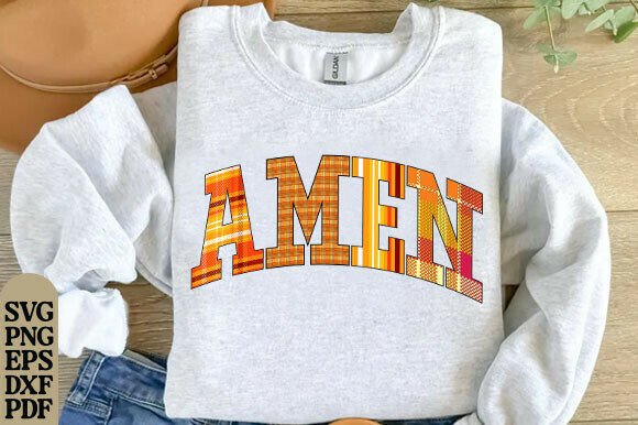 Amen Faux Embroidery PNG: Graphics for T-Shirt Designs