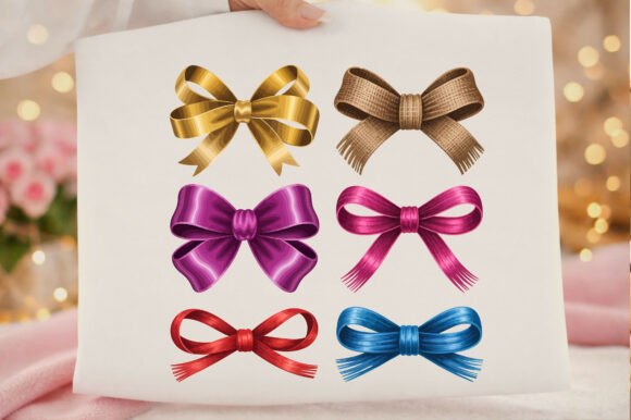 Bow Embroidery Coquette Bow Graphics for T-Shirt Designs