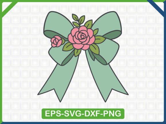 Charming Rose Bow Embroidery SVG for Graphics & T-Shirt Designs