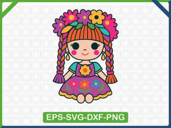 Colorful Mexican Doll SVG for Graphics & T-Shirt Designs