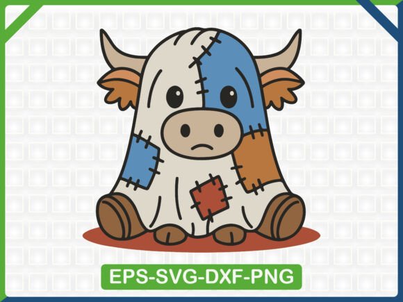 Cute Patchwork Cow SVG for Graphics & T-Shirt Designs