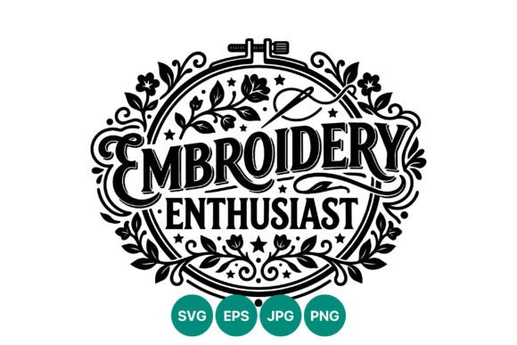 Embroidery Enthusiast Floral Graphics & Illustrations