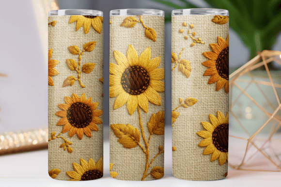 Embroidery Floral Tumbler Wrap Png Graphics