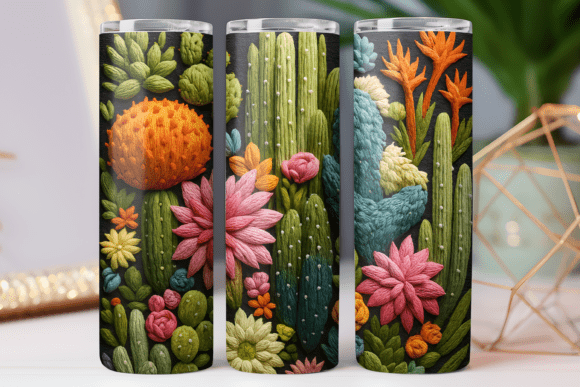 Embroidery Floral Tumbler Wrap: Premium Graphics