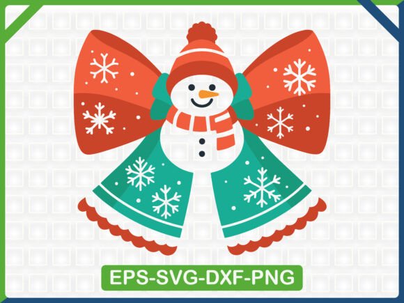 Festive Snowman Bow Embroidery: Graphics & T-Shirt Designs