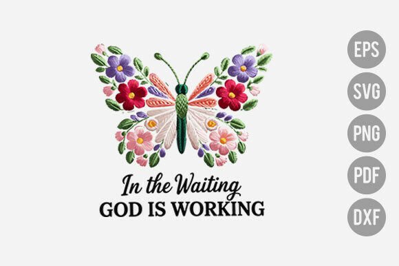 Floral Embroidery Butterfly Graphics for T-Shirt Designs