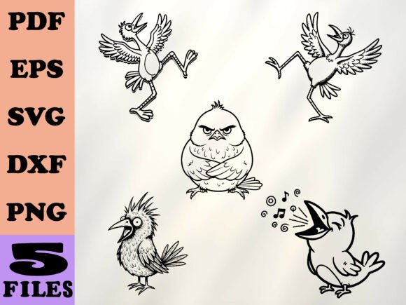 Funny Quirky Bird SVG for Crafts and Graphics