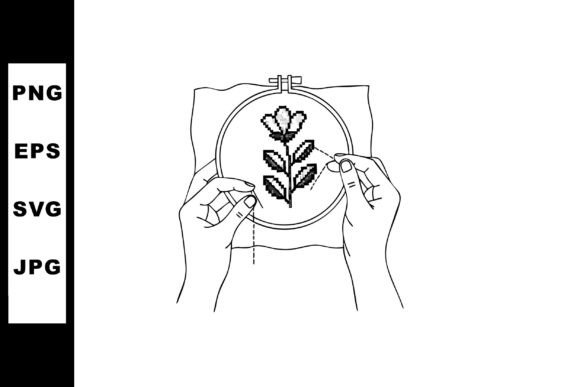 Hands Stitching Flower Embroidery Hoop C: Graphics & Illustrations Review