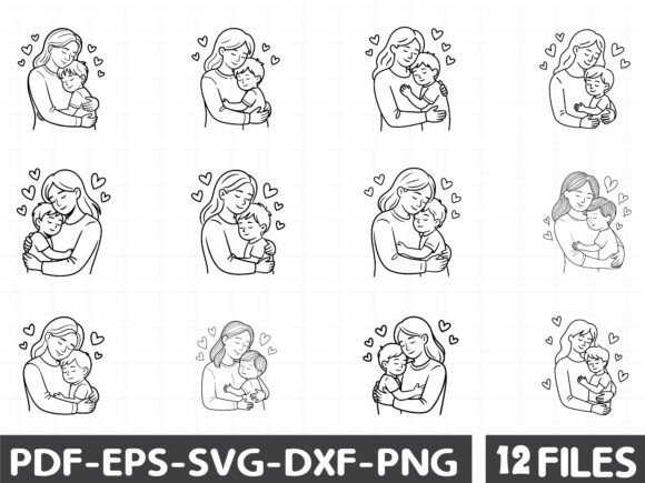 Mother Love Embroidery Graphics & Illustrations