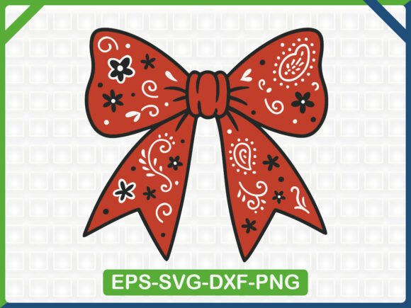 Paisley Bow Embroidery SVG for Graphics & T-Shirt Designs